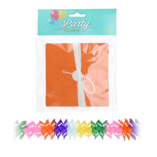 Papīra svētku virtene, 6 metri, kvadrāta forma